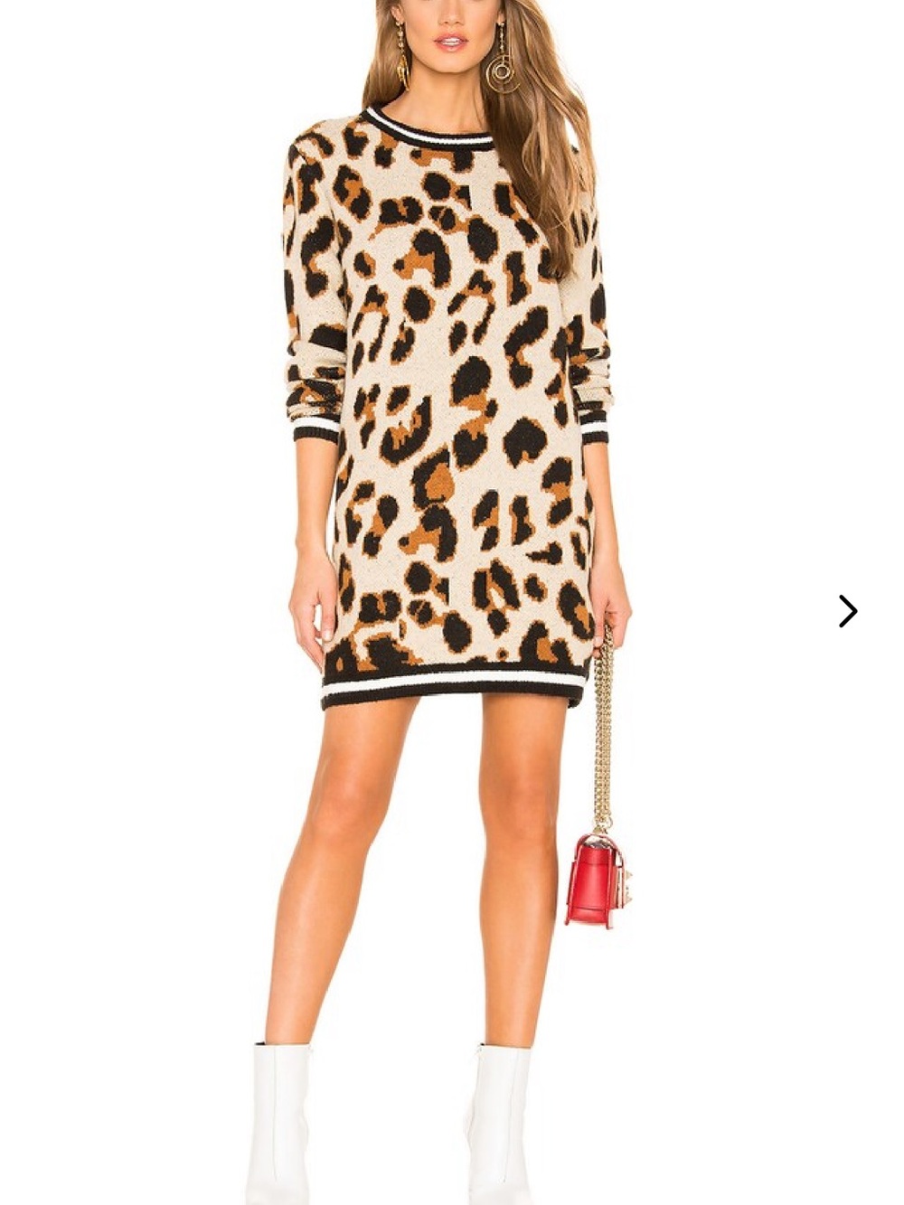 Lovers + Friends Leopard Crewneck Sweater - Cream, Brown & Black